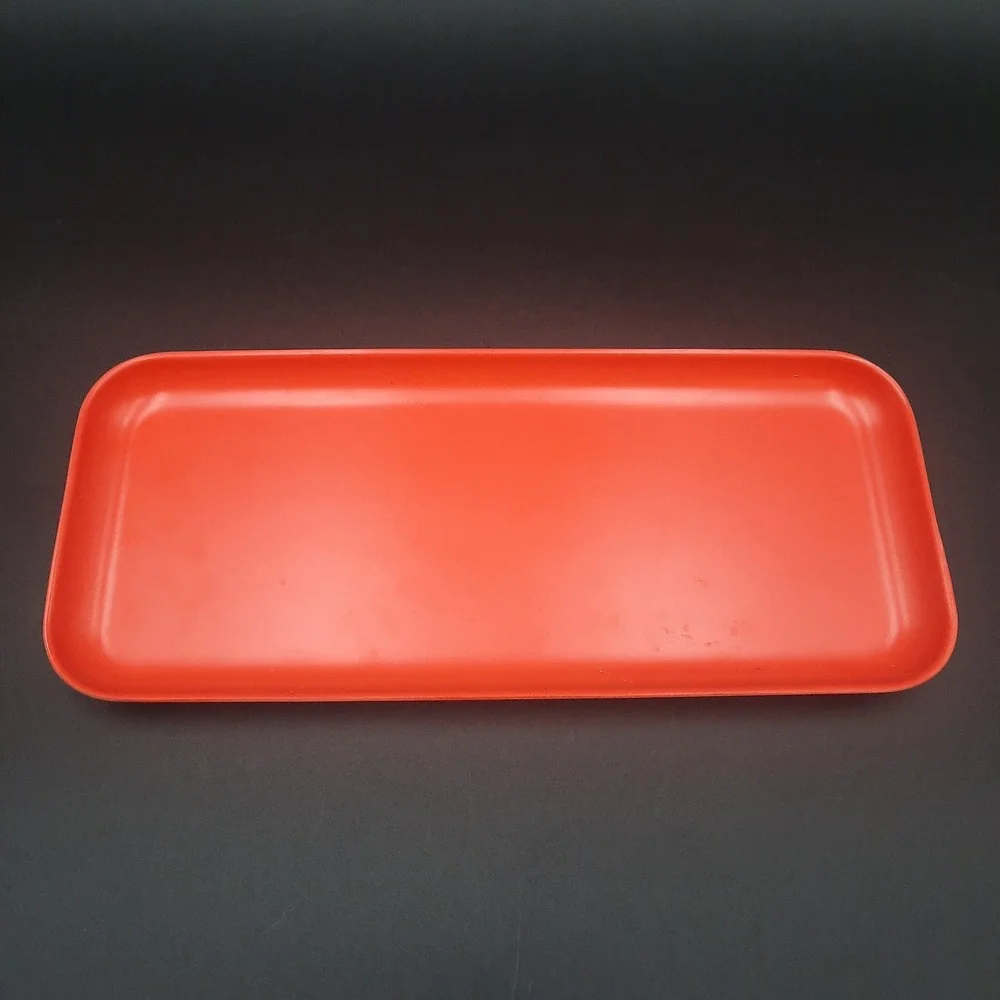 BIOBU by EKOBO Orange Rectangular Serving Tray Bamboo Melamine BPA Free